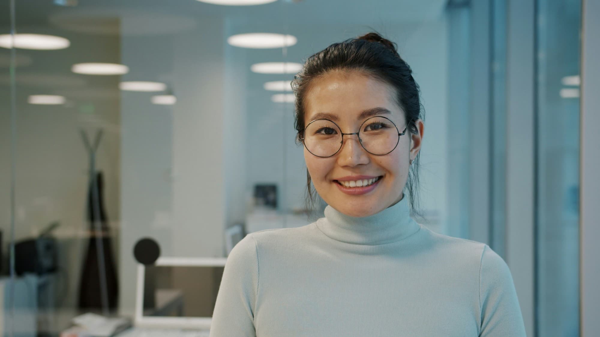 Smiling business owner in a modern office